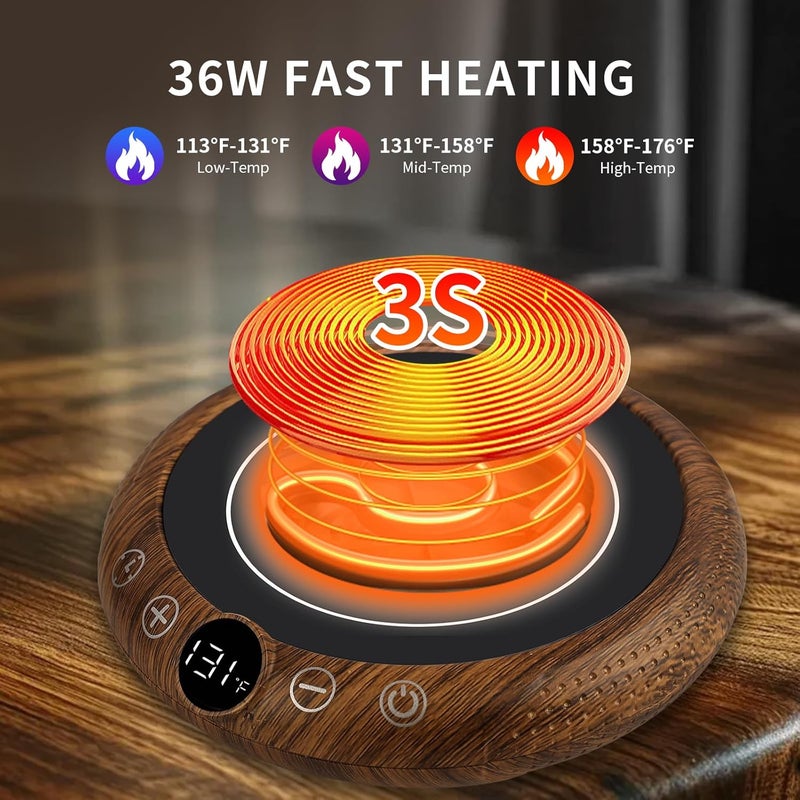 EIHO Coffee Mug Warmer, Valentines Day Gifts for Her Wife Girlfriend Daughter Him, Electric Cup Warmer for Desk, Candle Warmer Plate 8-Temp Setting & 1-12H Timer, Birthday Gifts for Women Men - Image 4